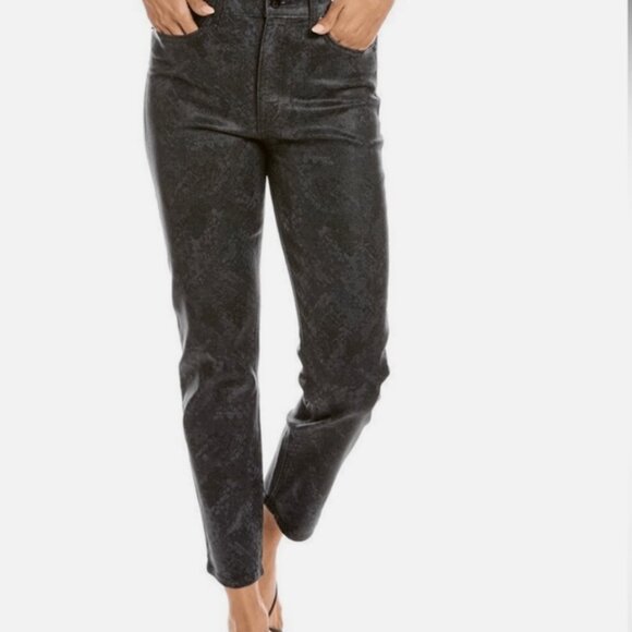 Rag & Bone Nina High Rise Ankle Cigarette Jeans Black Snake Foil SZ 30 NWT $255 - Picture 5 of 16